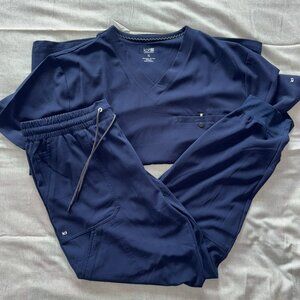 koi Men's Scrub Set in Navy Blue